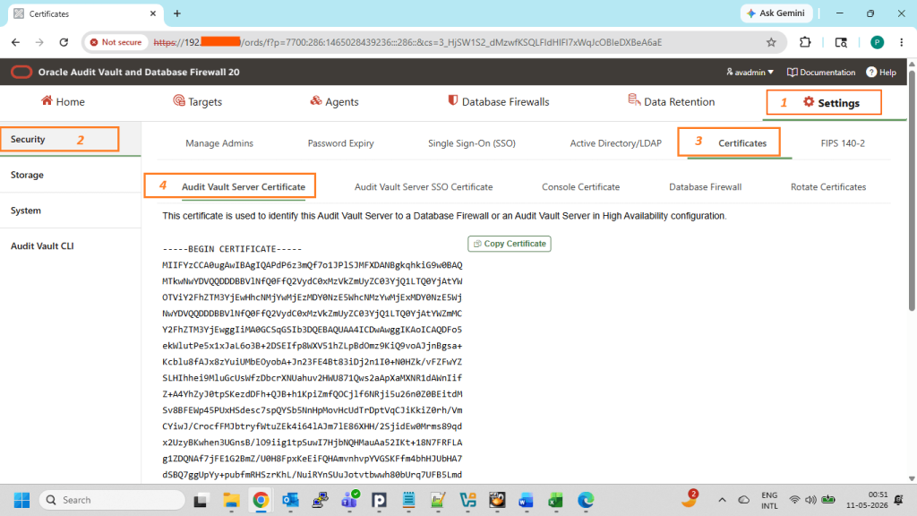 Getting the Server Certificate