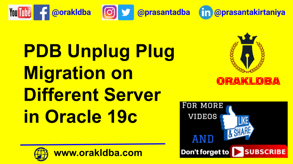 PDB Unplug Plug Migration on Different Server in Oracle 19c