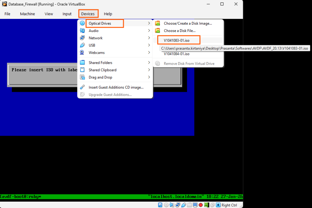 Please re-insert the installation ISO