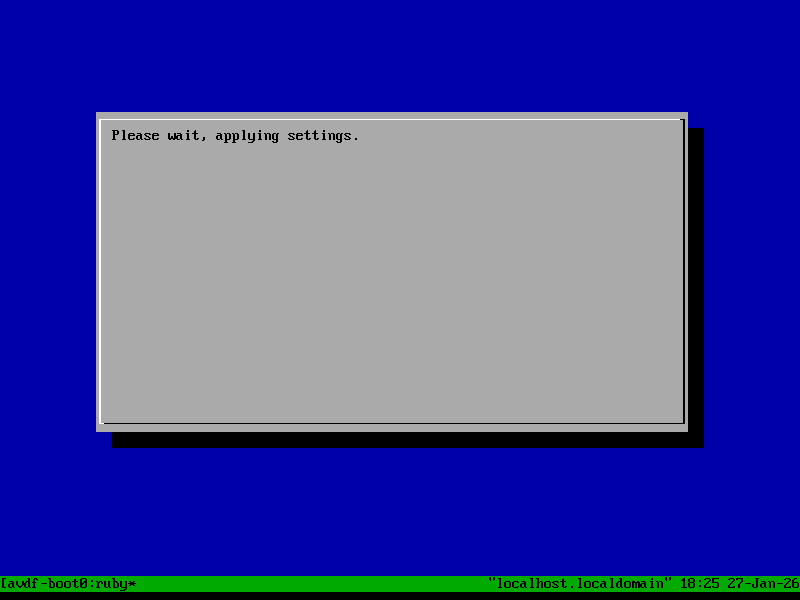 Please wait, applying settings