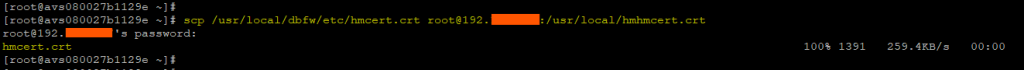 Transfer generated hmcert.crt file