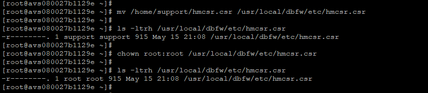 Transfer hmcsr.csr file to AVS Server1